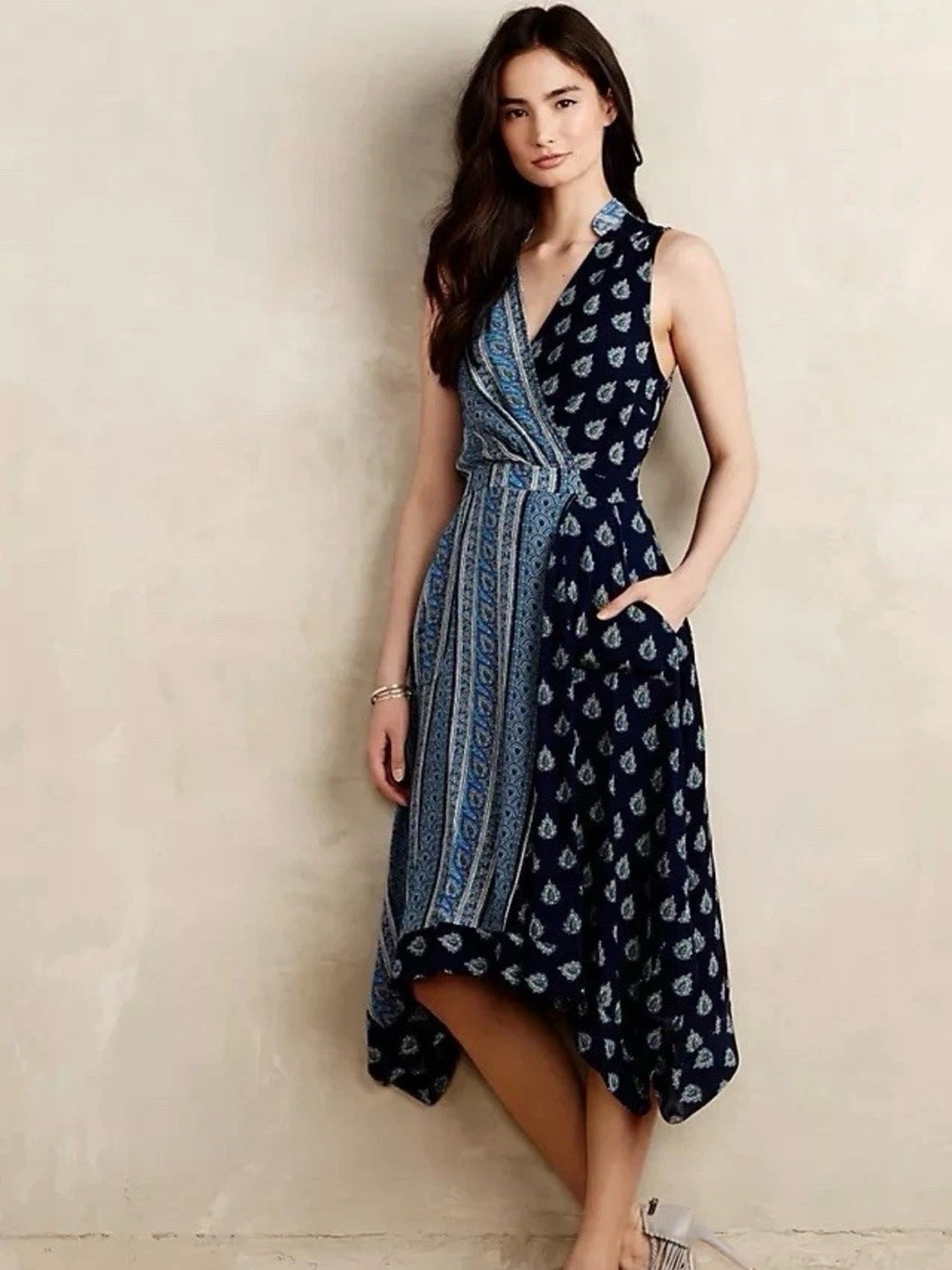 Anthropologie Maeve Blue Eclipse Midi Dress